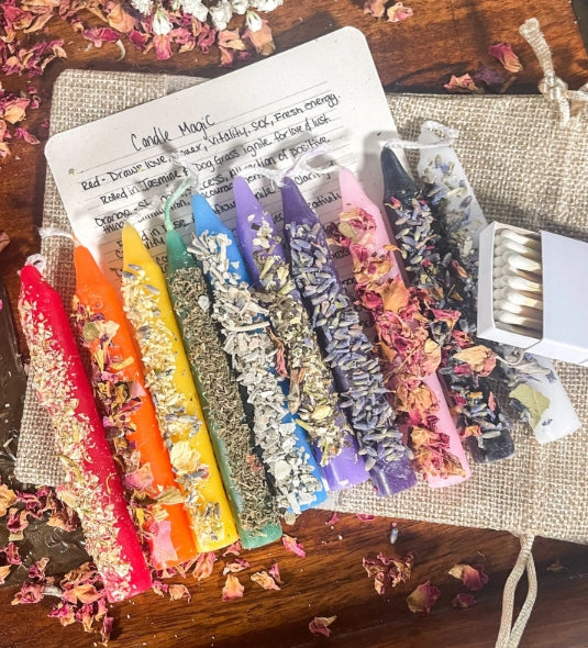 HERBALLY ROLLED CHIME SPELL CANNDLES PACK OF 8