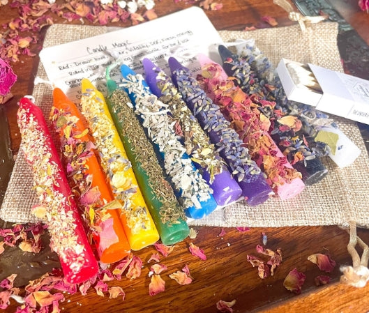 HERBALLY ROLLED CHIME SPELL CANNDLES PACK OF 8